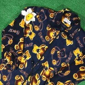 Vintage 90s Teddy Bear Fleece Light Jacket cute af